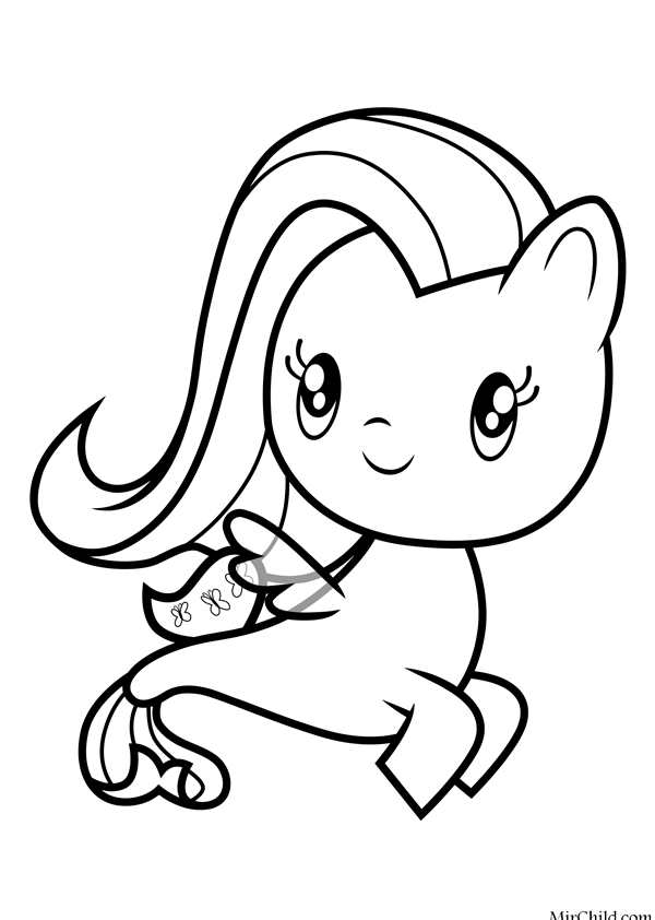 Раскраска my little Pony Флаттершай
