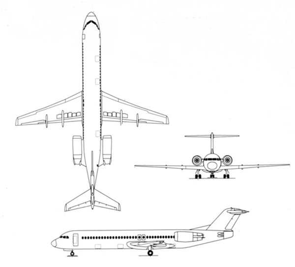 Раскраска Fokker 100 Демонстратор Воздушная Яркость на Листе