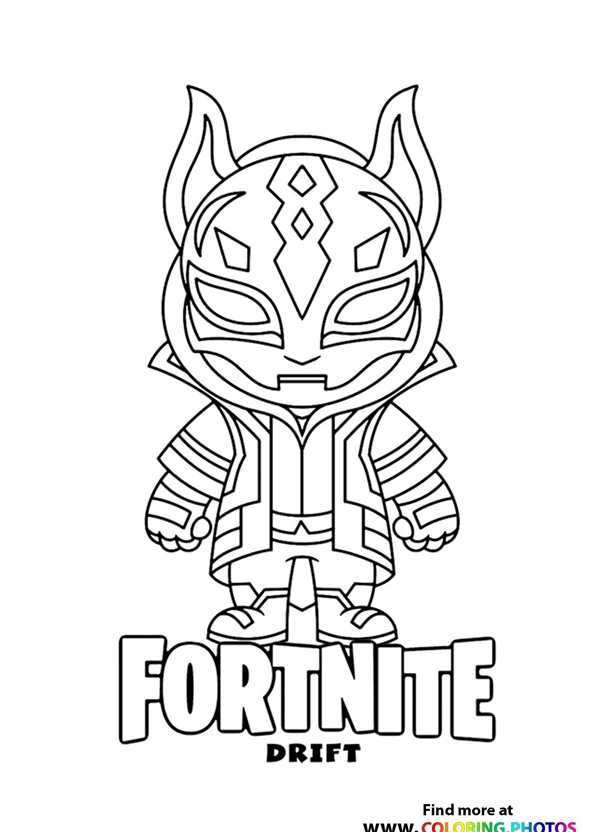 Раскраска Фортнайт Чиби Ворон в Палитре Радостей Fortnite