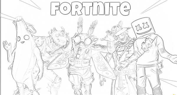 Раскраска FortNite Чиби Пандамониум