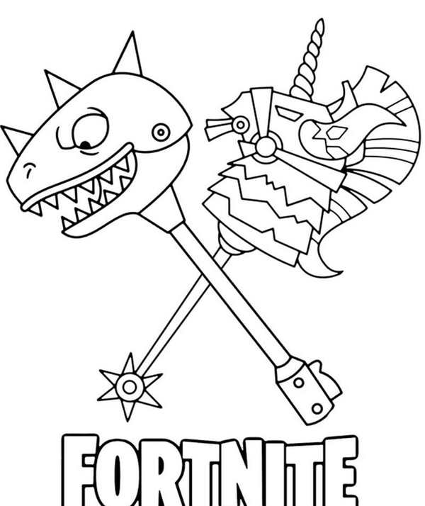 Раскраска Fortnite Ворон с киркой