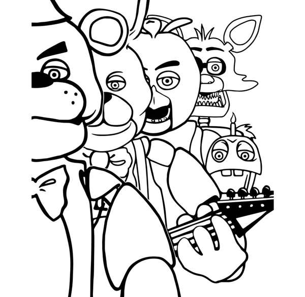 Freddy Fazbear раскраска