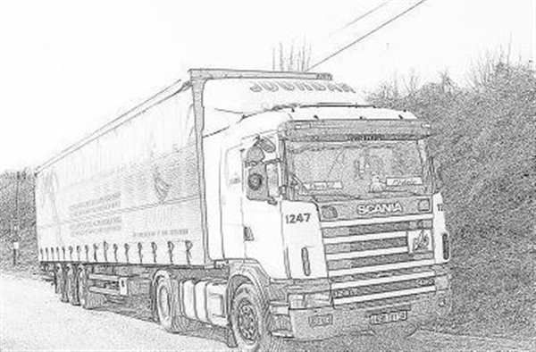 Раскраска тягач Скания r420