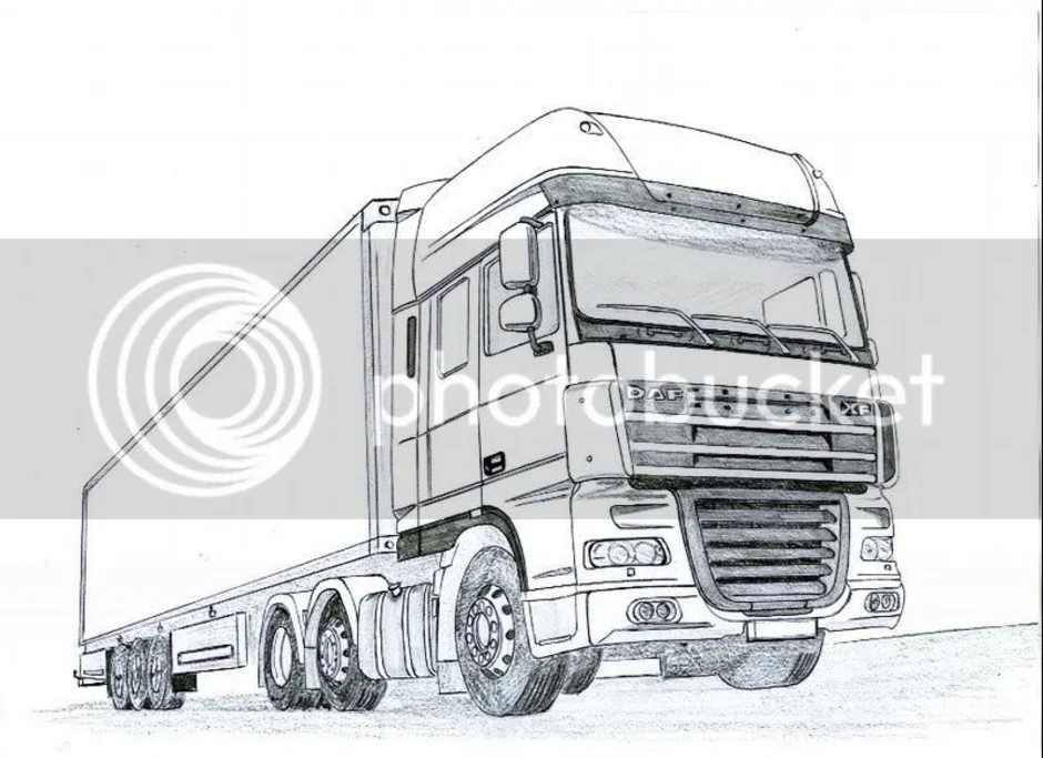 Раскраска тягач Скания s500