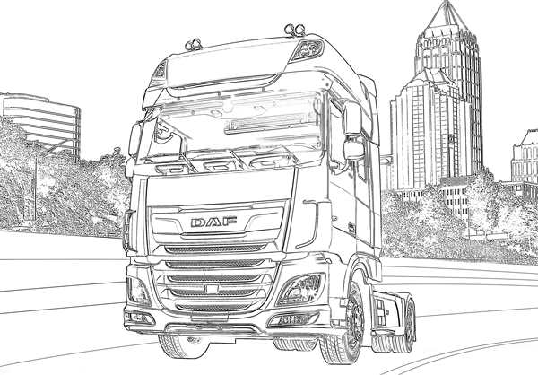 Раскраска тягач Скания r420