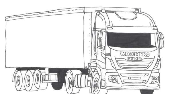 Раскраска грузовик Volvo fh12