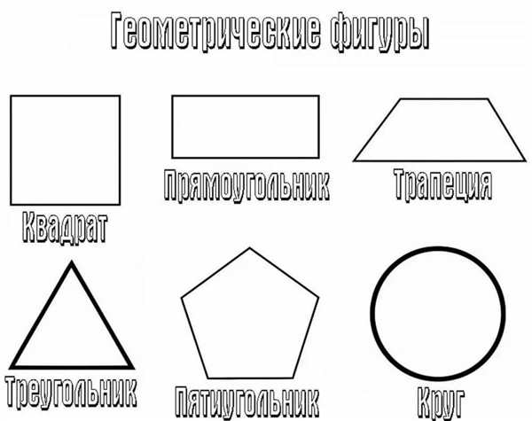 Геометрические фигуры для детей раскраска
