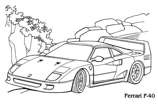Ferrari f40 раскраска