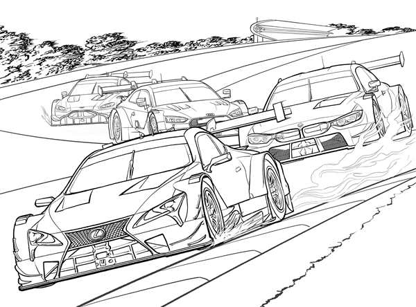 Раскраска Гоночная Toyota Gazoo Racing