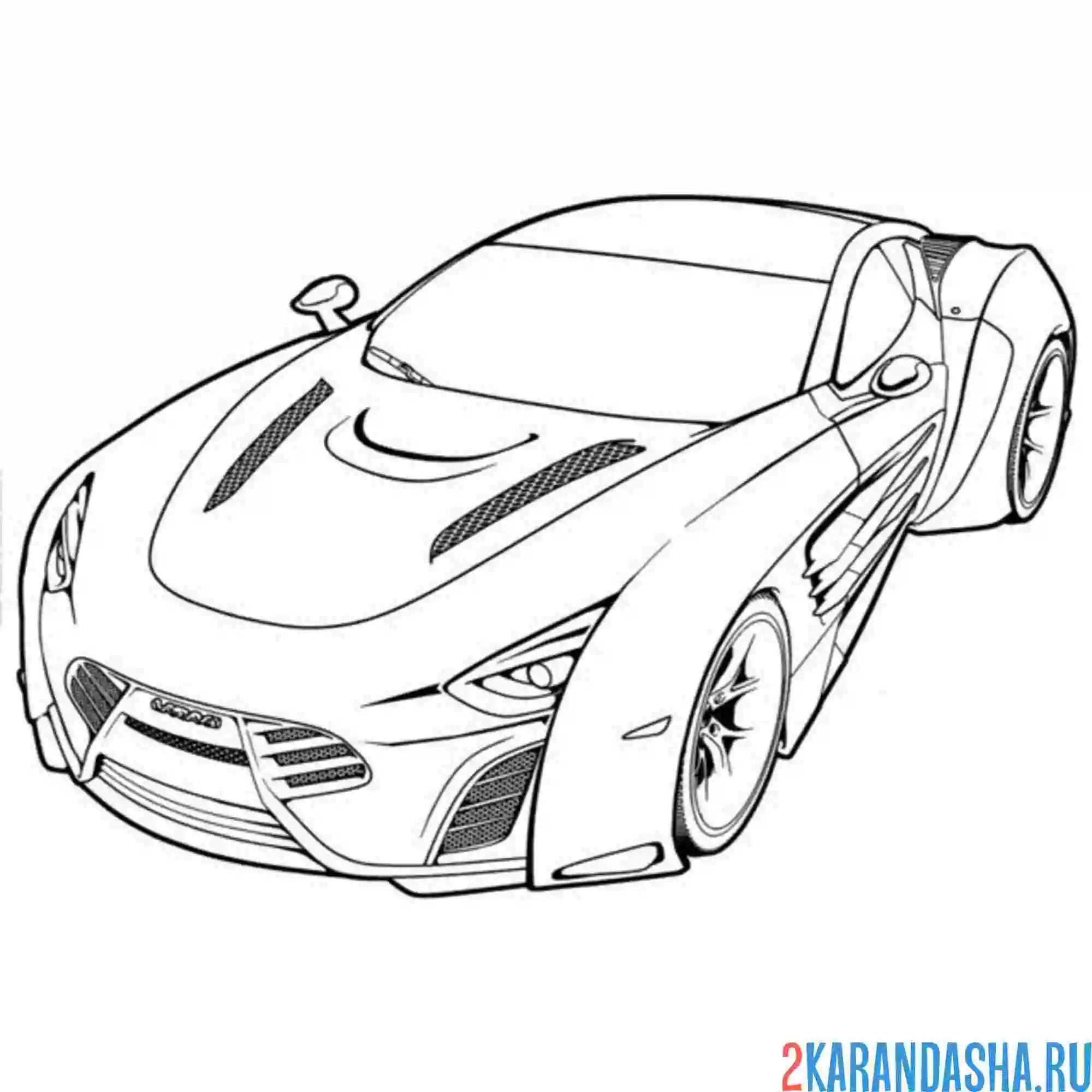 Раскраска Гоночный автомобиль Bugatti