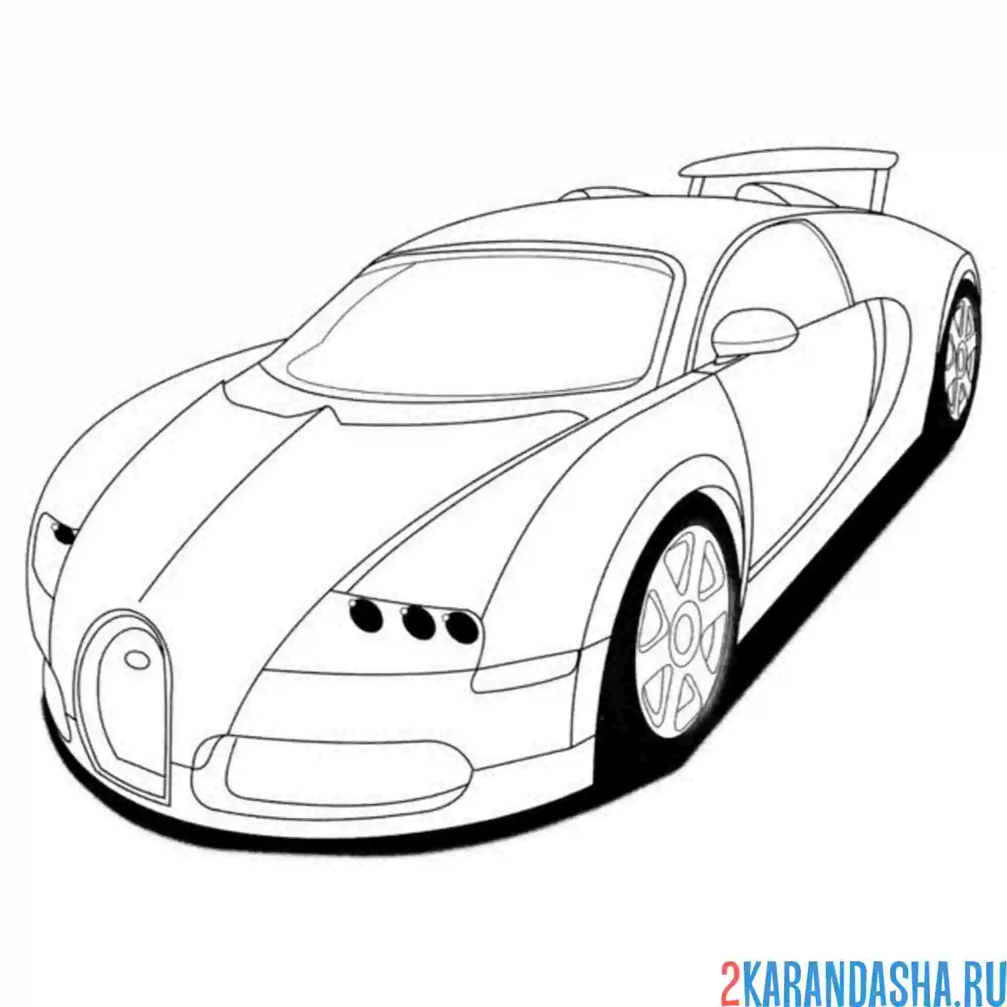 Раскраски машины Bugatti Veyron
