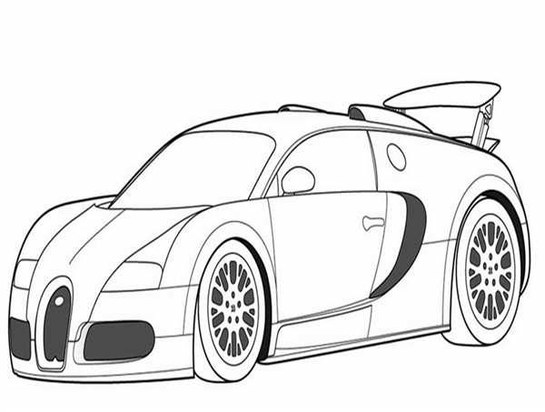 Раскраска Гоночный автомобиль Bugatti