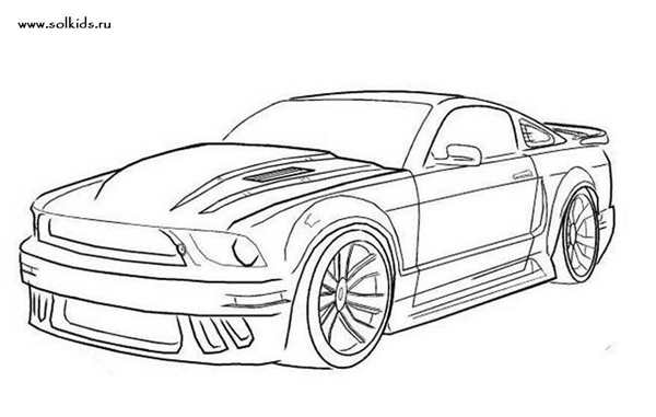 Раскраска Ford Mustang Shelby gt 500
