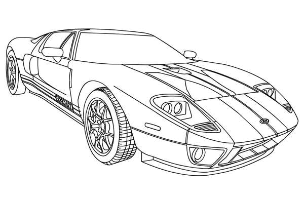 Раскраска Ford Mustang Shelby gt 500