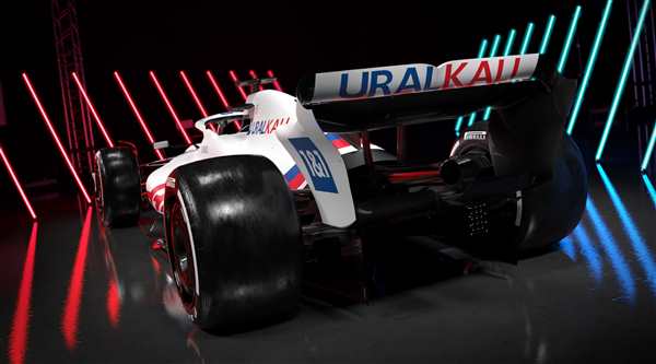 Раскраска гоночного бида Haas VF22 Цвета и детали