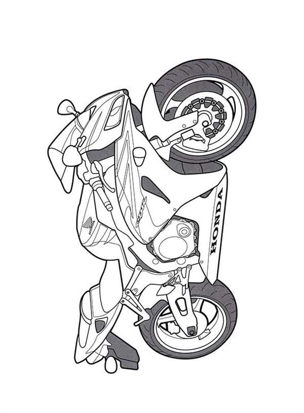 Раскраска мотоциклы кросс Honda