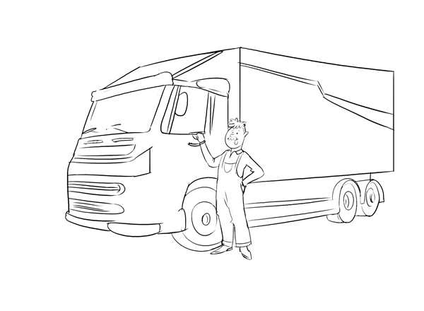 Раскраска грузовика Ford доставки