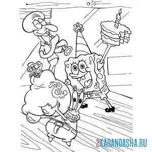 Раскраска губка Боб КРАБСБУРГЕР