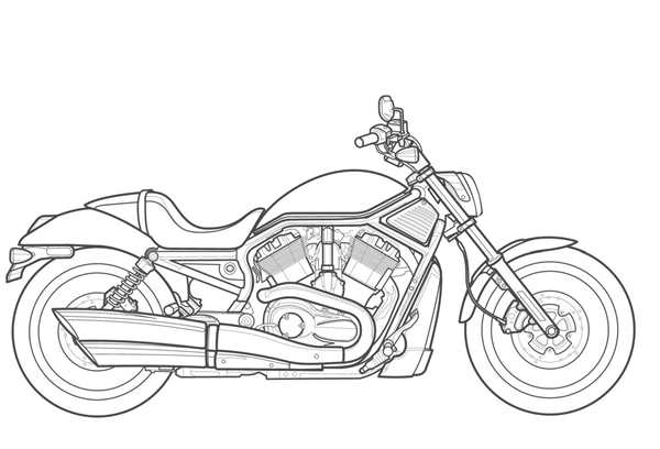 Раскраска ХарлиДэвидсон Волшебный Лесной Путешествие Motorbike