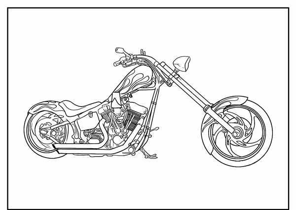 Раскраска ХарлиДэвидсон Волшебный Лесной Путешествие Motorbike