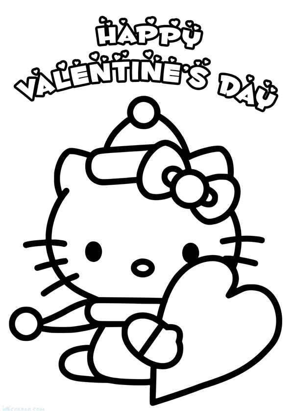 Раскраска Hello Kitty с зонтиком веселые игры для детей