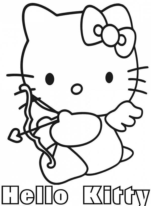 Раскраска Hello Kitty с зонтиком веселые игры для детей