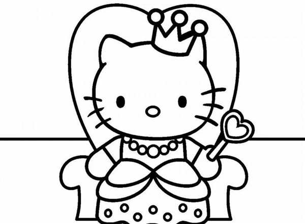 Раскраска Hello Kitty с зонтиком веселые игры для детей