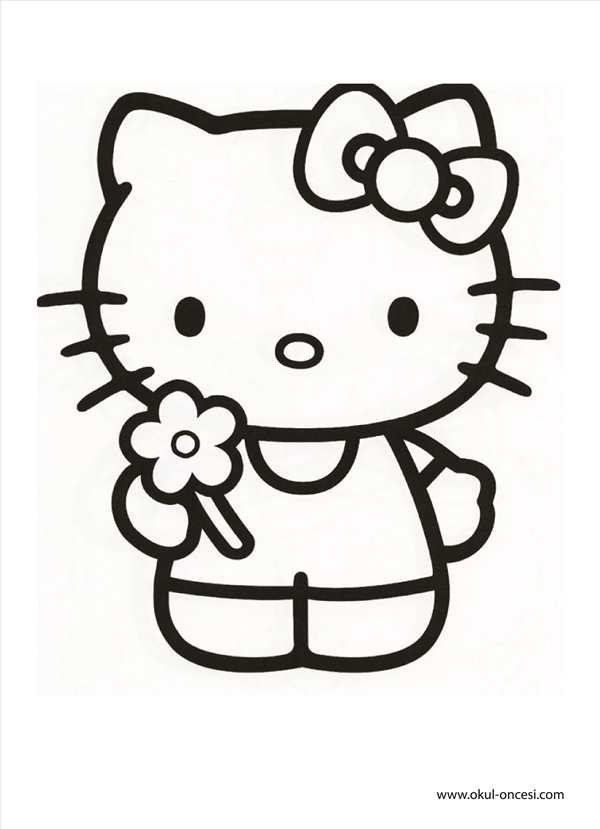 Раскраска Hello Kitty с зонтиком веселые игры для детей
