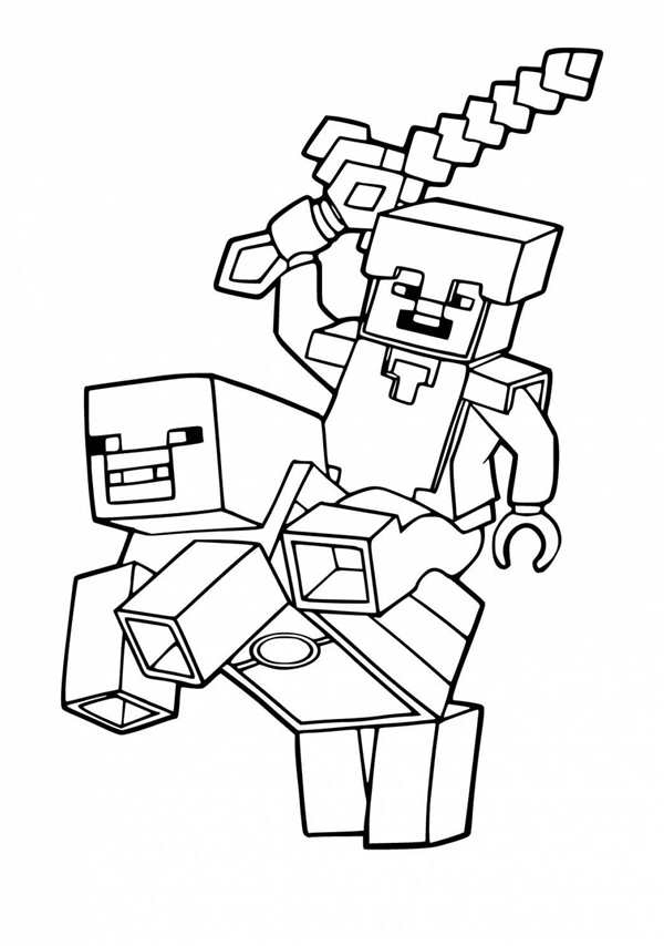 Раскраска Minecraft Стив