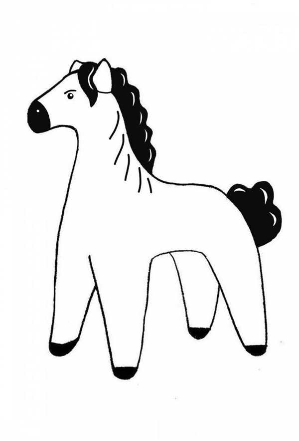 Раскраска Игрушечная Лошадка