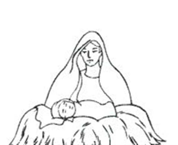 Раскраска Иисус Христос Рождество