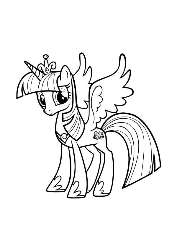 My little Pony Искорка принцесса раскраски