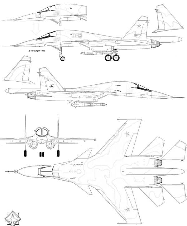 Раскраска самолет Су 35