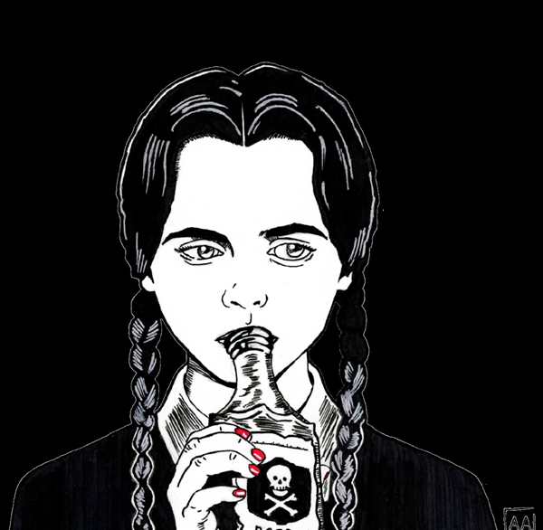 Раскраска Уэнсдей из сериала
