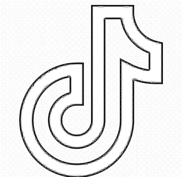 Значок тик ток раскраска