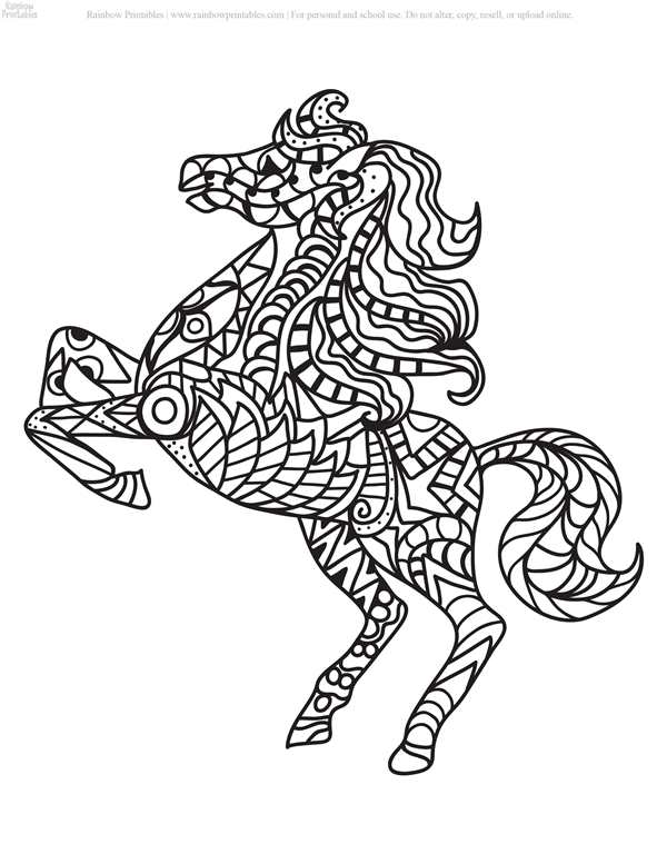 Рисунок лошади для раскрашивания