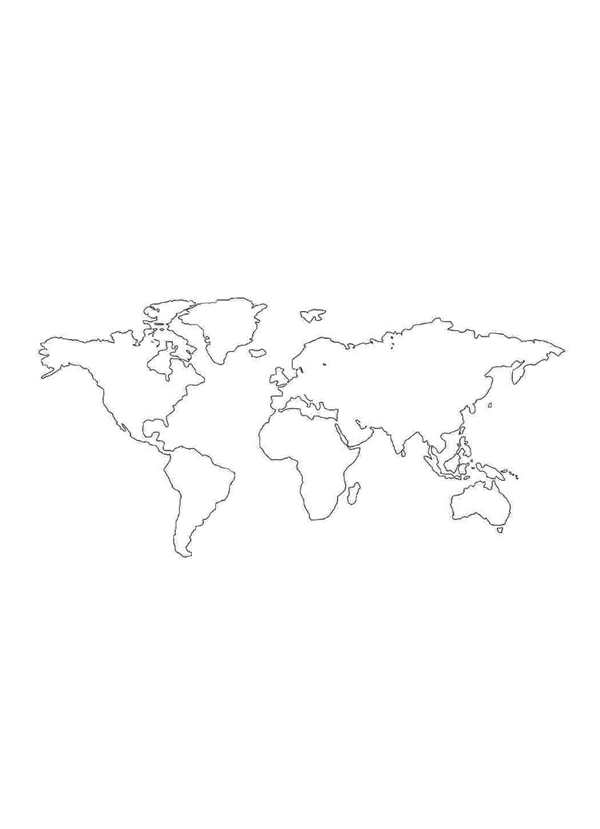 Раскраска политическая карта мира для детей