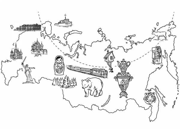 Контур границ России