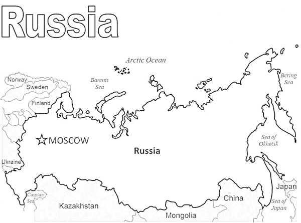 Карта России для дошкольников