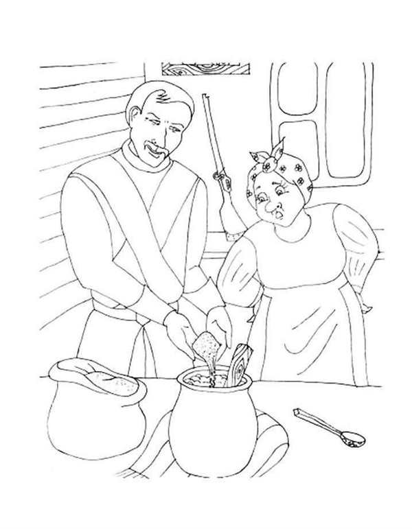 Раскраска Каша из Топора