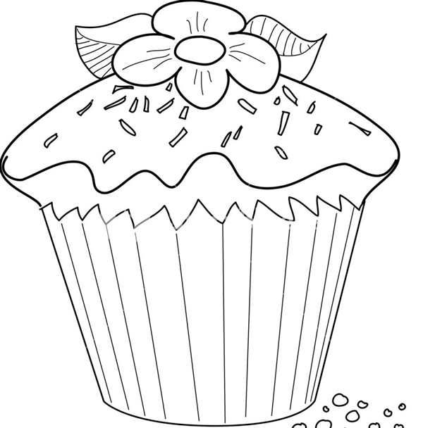 Раскраска Кекс с фруктами для веселья и творчества CAFecakeividiousiouf