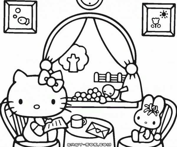 Hello, Kitty! Раскраска