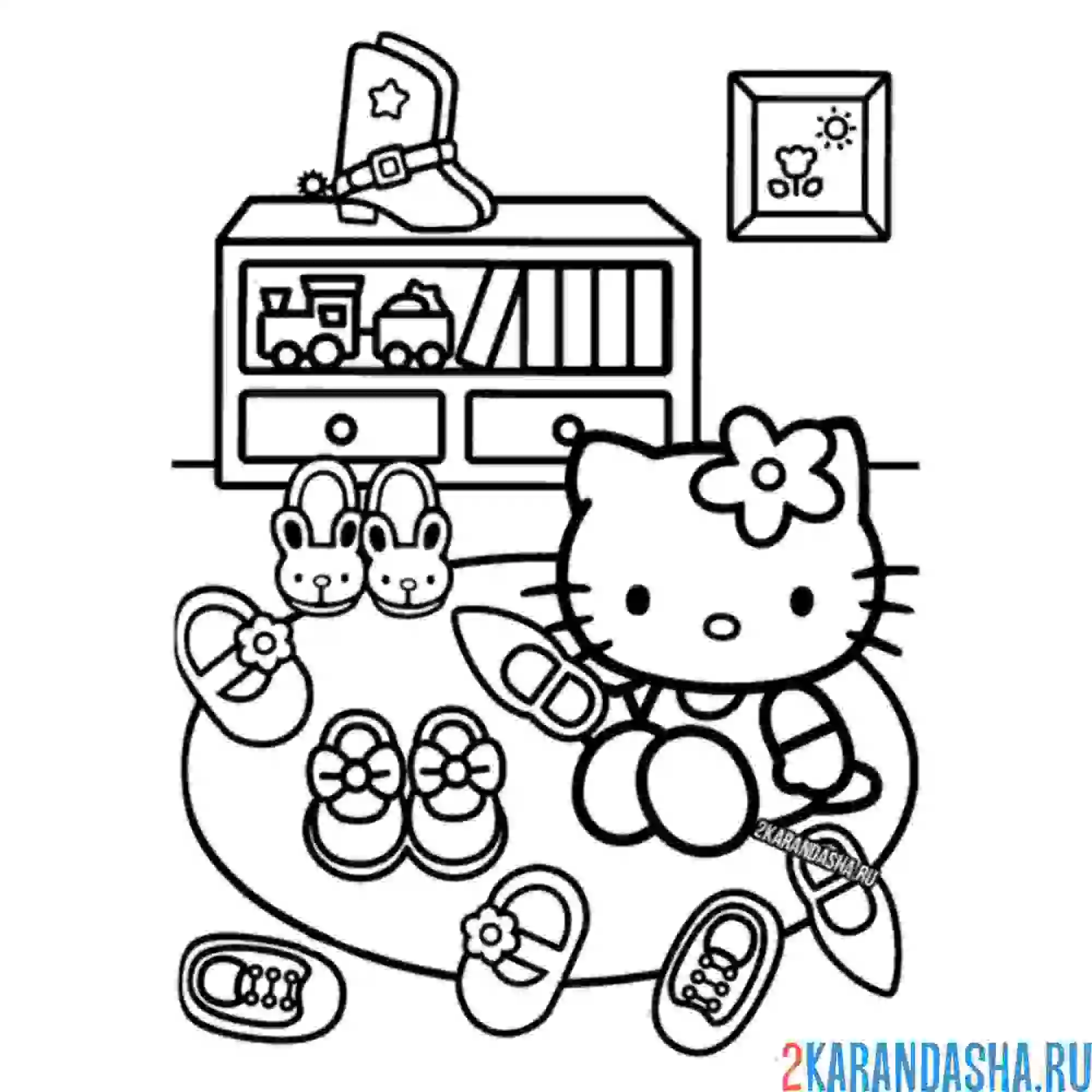Раскраска Kitty наmarket приключении