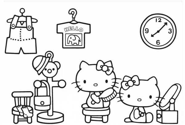 Раскраска Kitty наmarket приключении