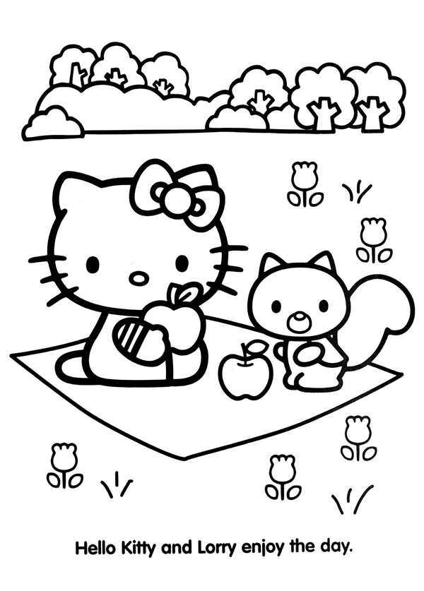 Раскраска Kitty в магии природы