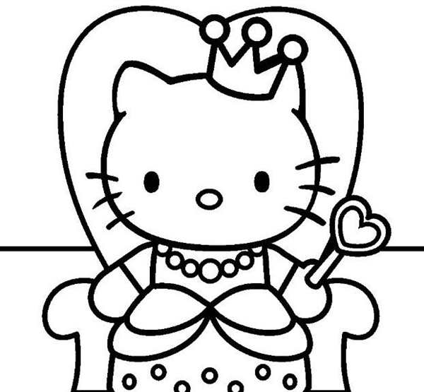 Раскраска Kitty в японском кимано