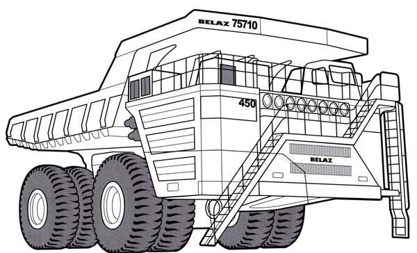 Раскраски КАМАЗ 55111 самосвал