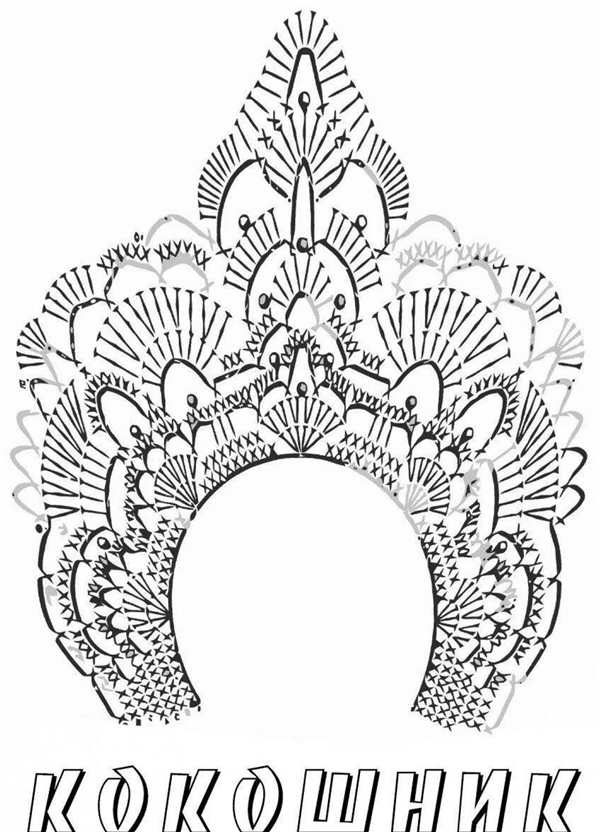 Кокошник рисунок