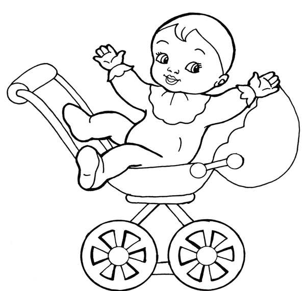 Раскраска Коляска Весёлое занятие для детей