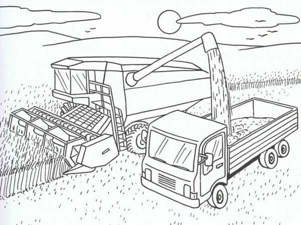 Комбайн John Deere раскраска